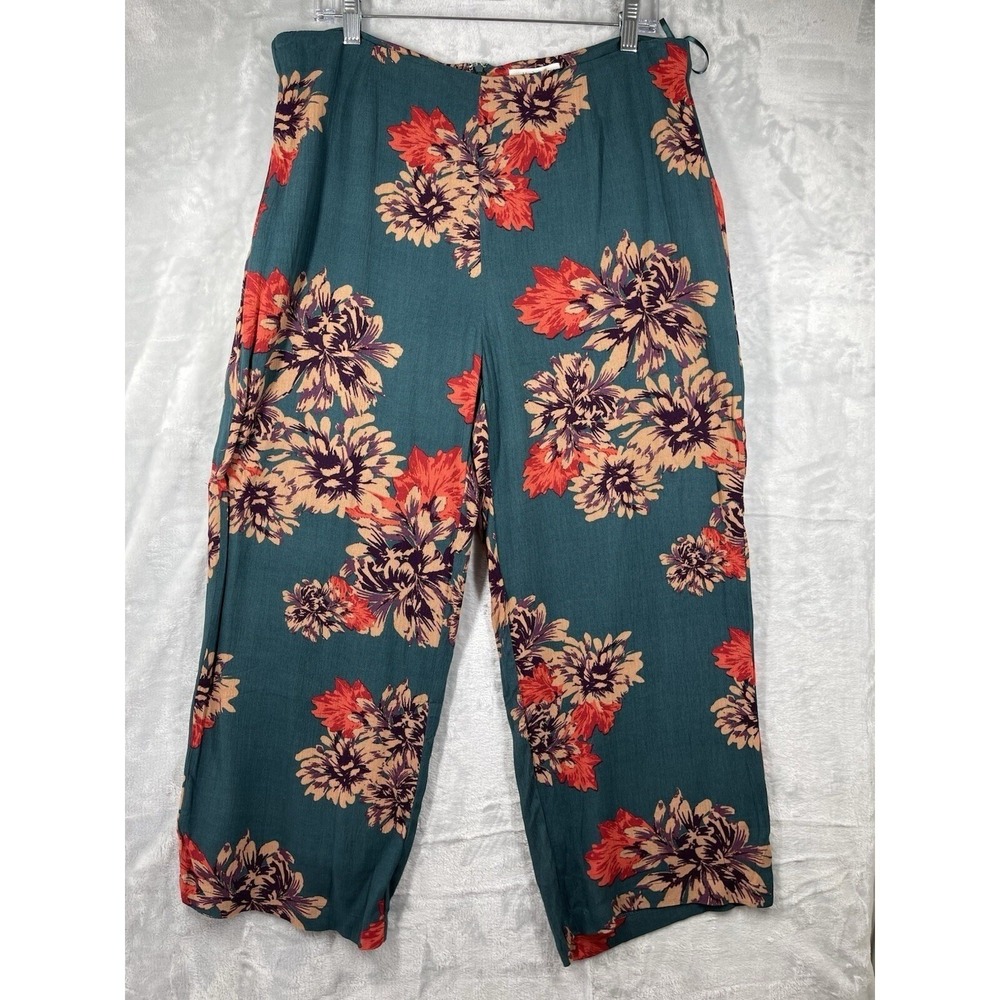 Honey Belle Floral Women's Pants Size Large Vibrant Lightweight EUC